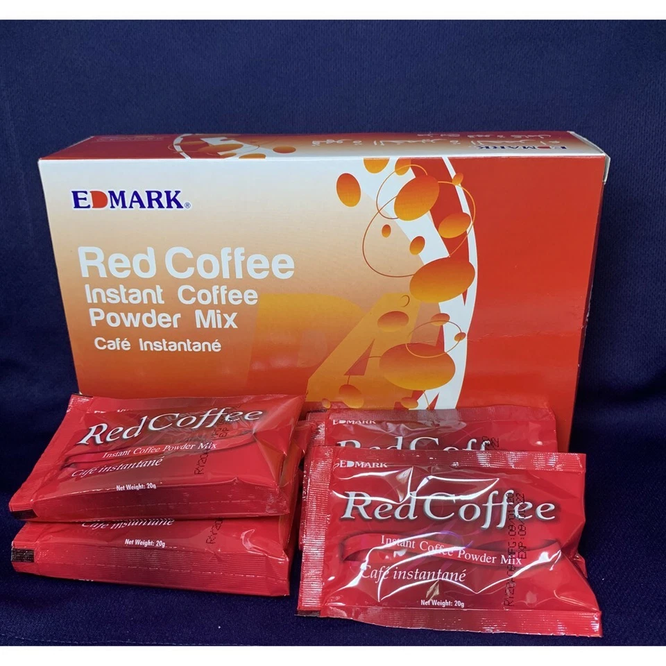 Mezcla de café completa rejuvenecedora de levadura roja Edmark. 40 sobres envío rápido 2 cajas Foto 4 de 4