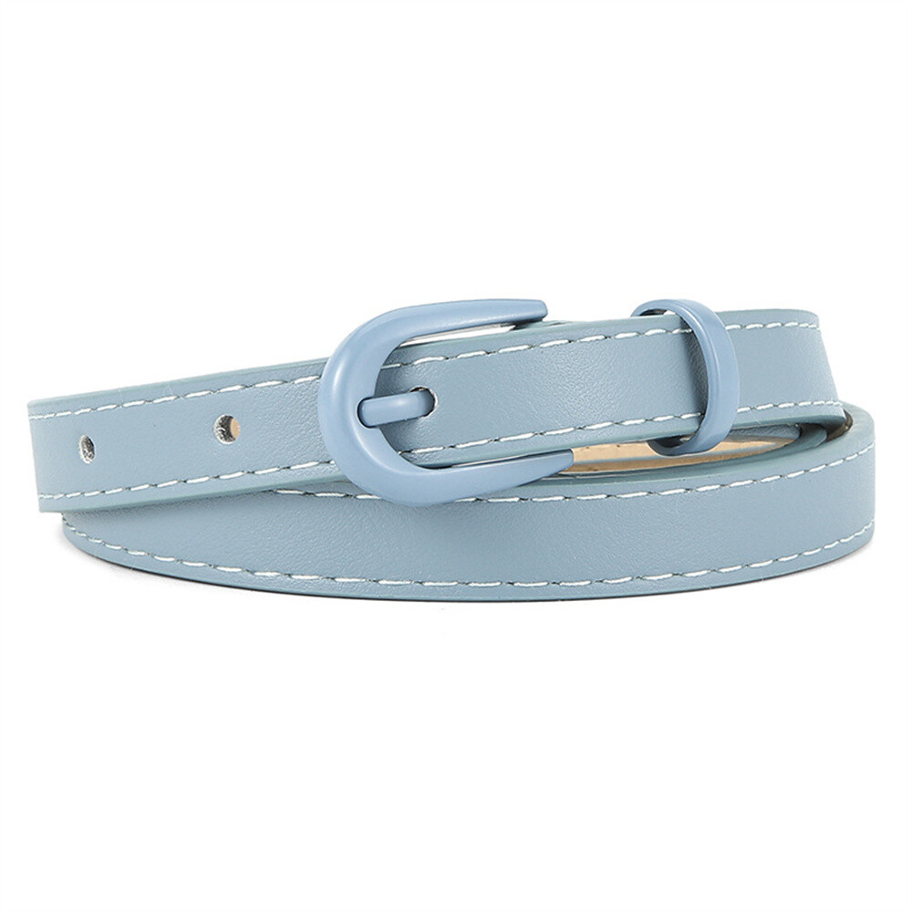 1772 Women\'s Skinny Waist Belts For Jeans Dress, Pu Leather Pin Buckle Thin Women Skinny Faux Leather Belt Metal Pin Buckle Narrow Dress  main image 2