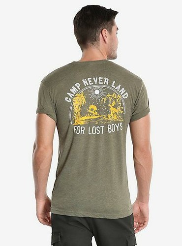 CAMP NEVER LAND FOR LOST BOYS Official Disney Peter Pan T-Shirt Size Medium - Picture 4 of 7