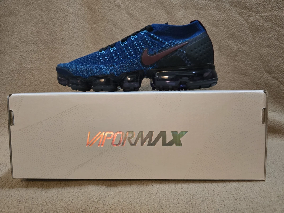 Nike Air VaporMax Flyknit Shoes Mens Size 9 Blue Running Sneakers Workout Gym Nike Air VaporMax Flyknit 2 Gym Blue for Sale | Authenticity  main image 2