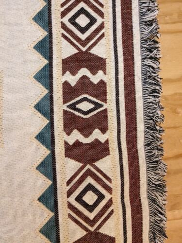 Large 70x120 Southwestern Reversible Blanket Indian Tribal Aztec Sofa Bed Throw - Picture 3 of 8