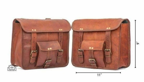 Motorrad Seitentasche Braun Leder Seitentasche 2 Tasche Tasche Satteltaschen ...