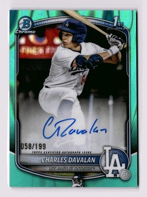 2025 Bowman Chrome 1st #CPA-CD Charles Davalan Auto Aqua Lava Refractor #/199