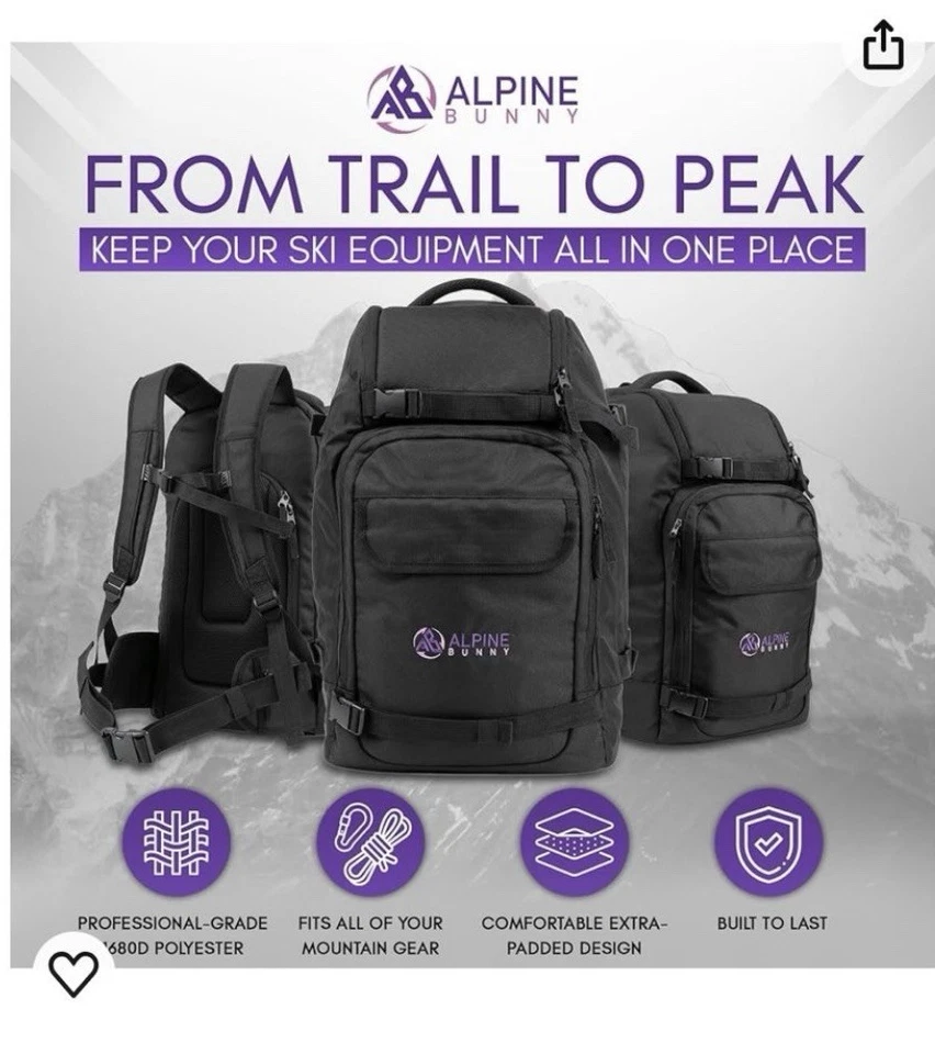 Bolsa de viaje para botas de esquí Mochila acolchada Bolsa de patín para nieve Bolsa impermeable para snowboard Foto 2 de 3