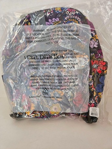 Vera Bradley Small Banbury Backpack~ Colorful Bouquet~ Multicolor Floral~Zip~NWT
