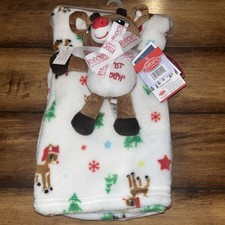 Rudolph Plushie  Blanket Set