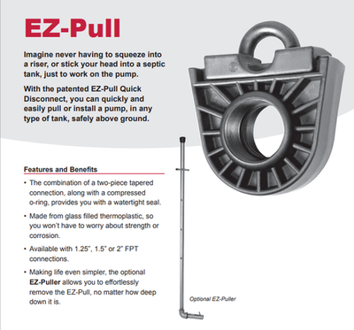 #ad Webtrol EZ Pull Quick Disconnect 2quot; For Septic and Pump Tanks $45.00