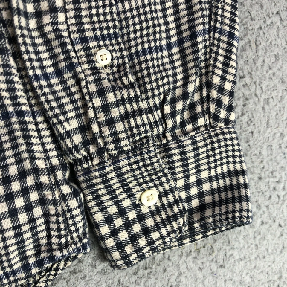 Buck Mason Shirt Adult Small Black White Houndstooth Plaid Lightweight Button Up - Image 3 of 4