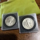 1943-1946 walking liberty half dollar 2 coins with cases / nice coins