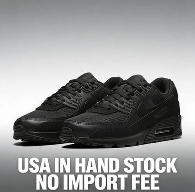 Nike Air Max 90 Triple Black Men Shoe Casual Low Top Sneaker