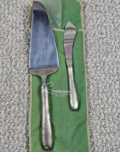 Vintage Towle Sterling Silver Handle Madeira Cake Server & Butter Knife