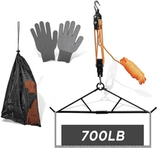 Hunting Game Hoist Gambrel with Elk Hoist Dual Pulley Lift System and Deer Hange