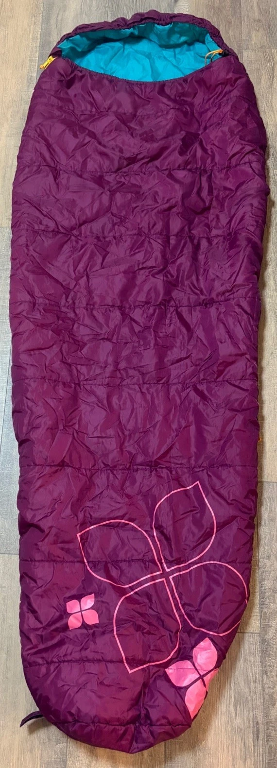 Kelty Little Flower +20 Degree Youth Sleeping Bag Right Side Opening 28" x 72"