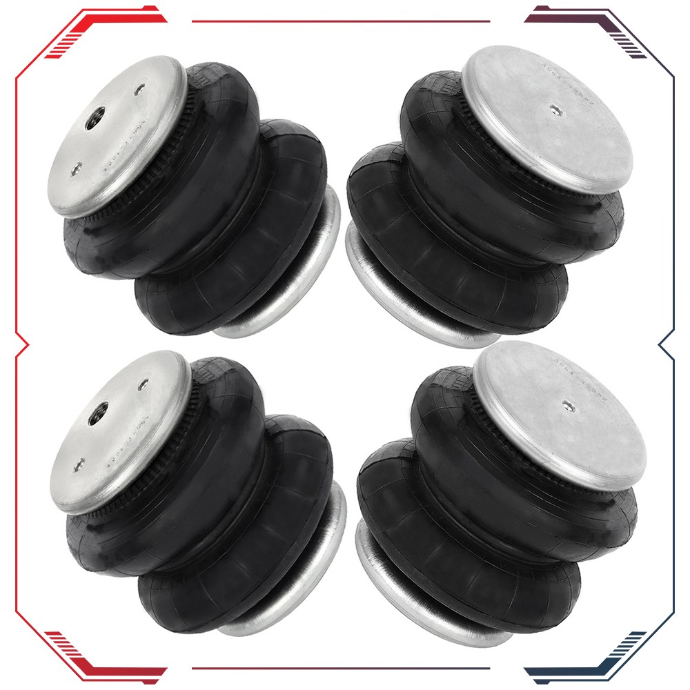 4PCS Air Suspension Spring Air Bags Heavy Duty 2600 LBS For 3/8" 1/2" NPT Port
