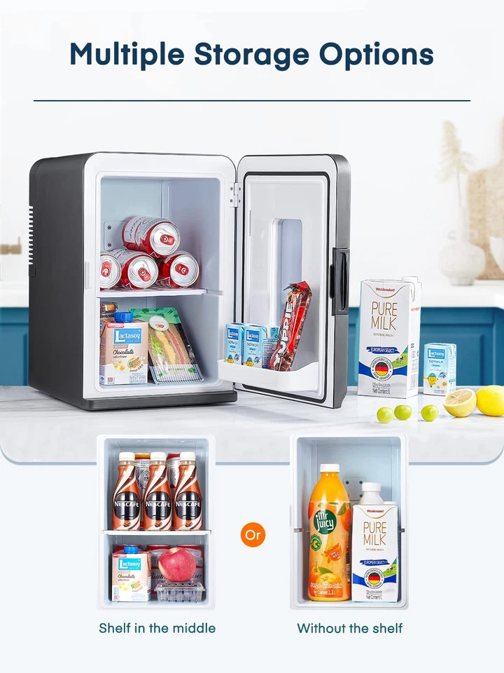 FOHERE Mini Frigo 2 in 1 Frigorifero Portatile da 15 Litri con Funzione di - Immagine 3 di 4