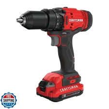CRAFTSMAN V20 Cordless Drill/Driver Kit, 1/2 inch, Battery and Charger Includ
