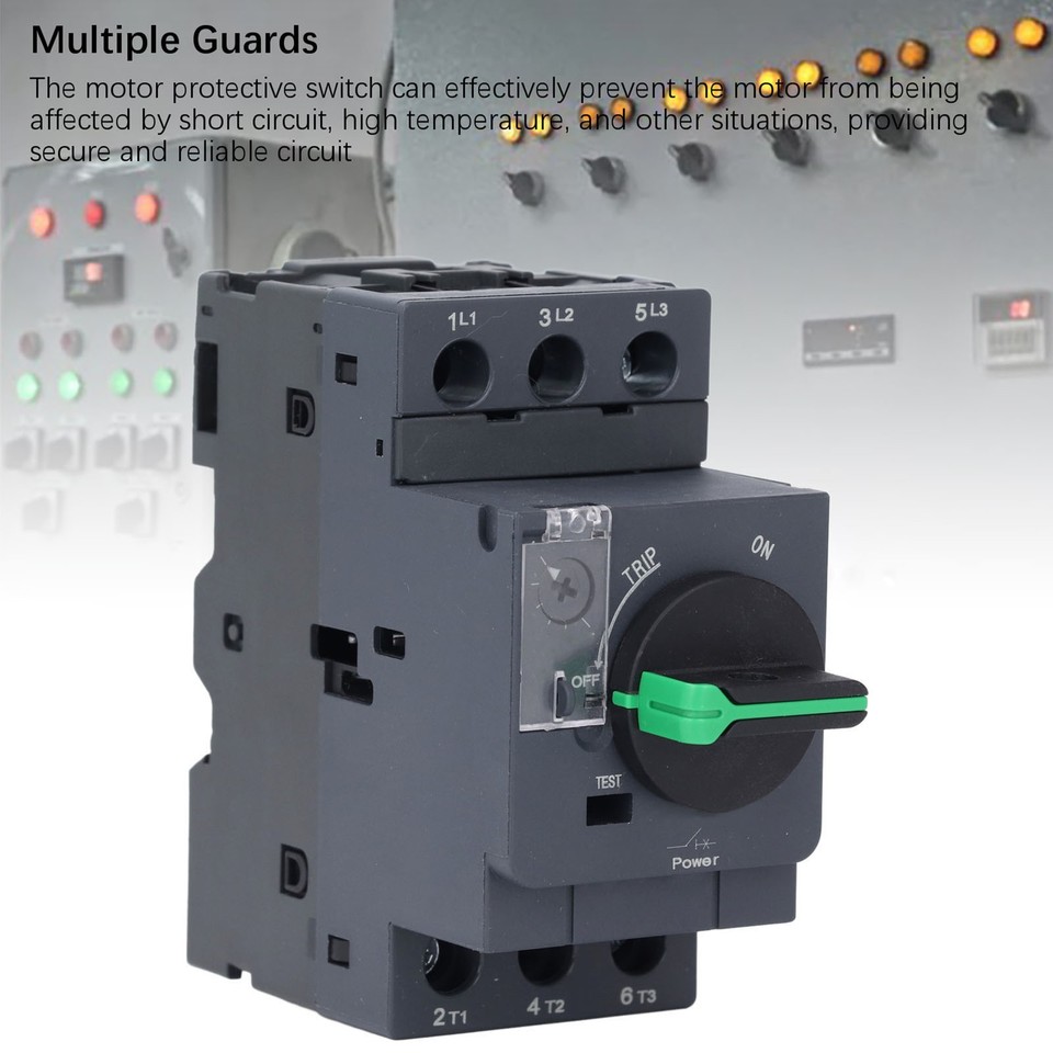 9‑14A Motor Circuit Breaker Knob Control Thermal Magnetic 35mm DIN Rail ...