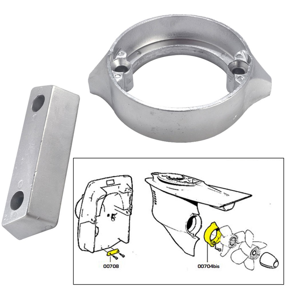 Tecnoseal Anode Kit w/Hardware Volvo Duo-Prop 290 Zinc 20706 Boat Sailboat Marin
