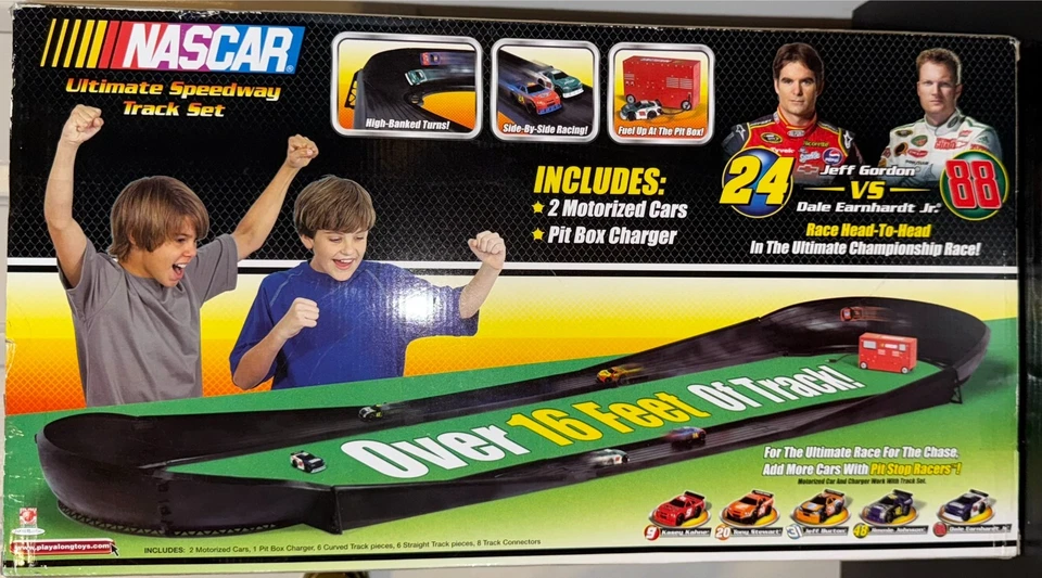 Vintage NASCAR Ultimate Speedway Motorized Track Set Gordon vs. Earnhardt Jr NEW - Image 2 of 4