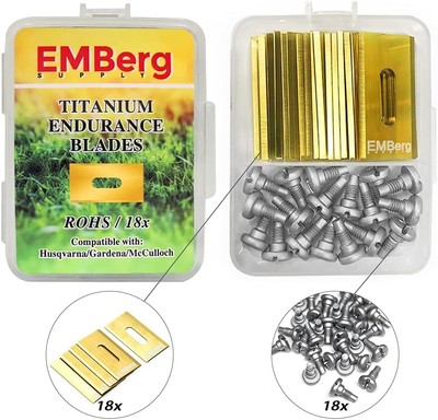 EMBerg Endurance Blades (18 Pack) for Husqvarna Automower Gardena McCulloch... 