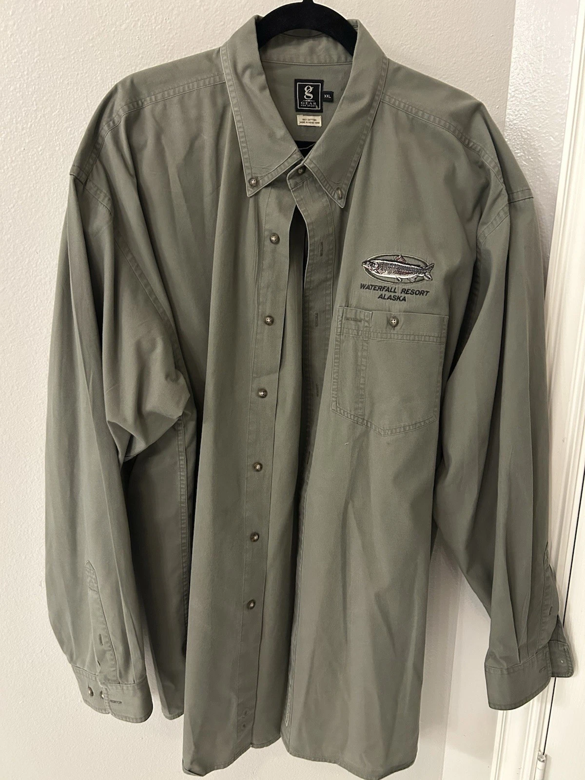 Gear For Sports Men's Shirt Size XXL Long Sleeve Shirt Button Up Tan Brown Check