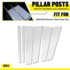 6PCS Chrome Window Pillar Post Set For 2004 2002 2003-2015 Nissan Titan Crew Cab