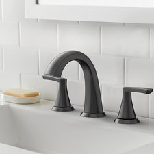 Project Source Matte Black Widespread 2-handle Water faucet.NEW
