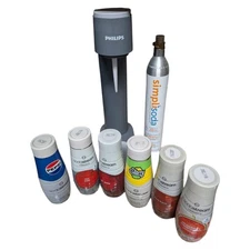 GoZero Philips Sparkling Water / Soda Maker with 2 Tanks and 6 Flavors