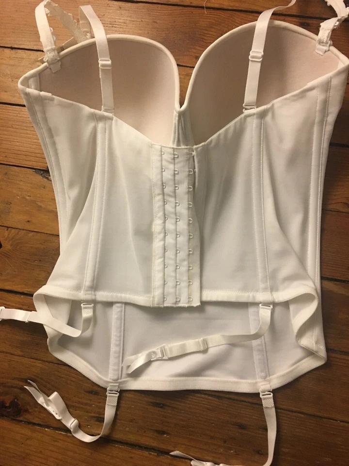 BNWT Le Mystere Bustier de seducción nupcial blanco Talla 34D (US) #2355 Foto 3 de 4