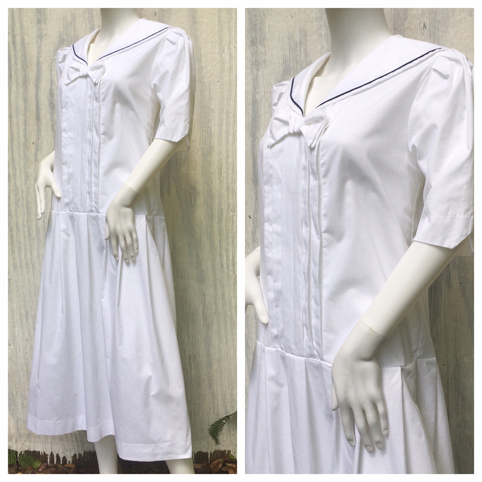 Dress Sailor VINTAGE LAURA ASHLEY White 20s 30s G… - image 6