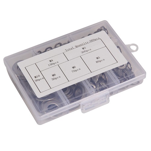660PCS 304 Rondelle Acciaio Inox Assortimento Lavatrice Piatta Set Valore Kit con Custodia - Foto 5 di 15