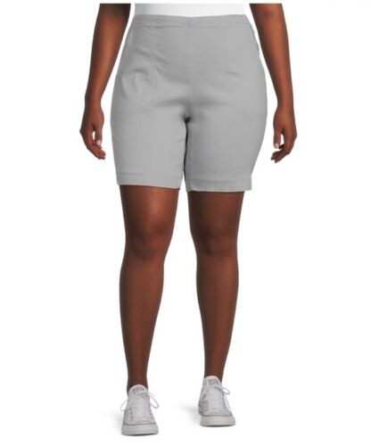 Just My Size Women’s Elastic Waist Stretch Gray Shorts 3X NEW