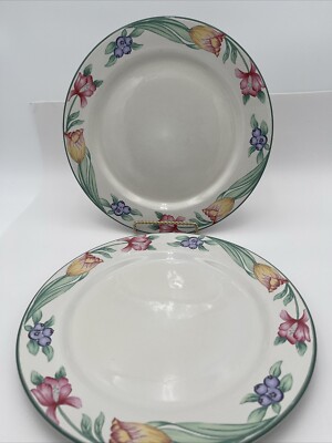 Used 2- Oneida The Select Collection Tulip Garden Plate(s) 10.75  Read Descript