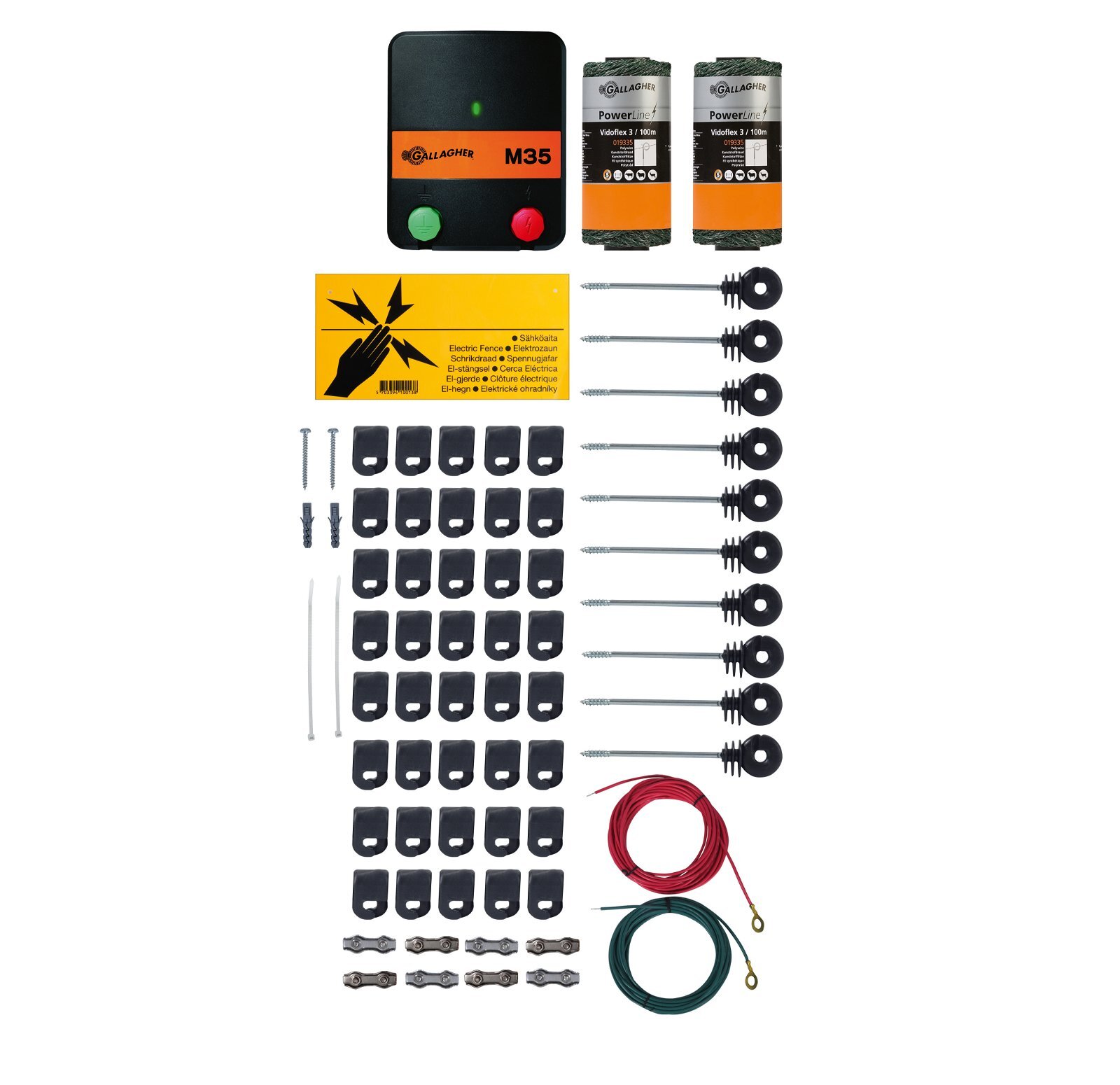 Kit recinti elettrici per gatto con elettrificatore Gallagher M35 da 230V Gallag