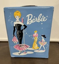 Vintage 1962 Barbie Double Wardrobe Doll Case Ponytail Blue Mattel Case Only