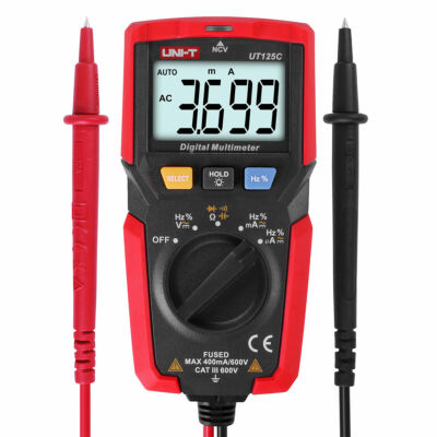 UNI-T UT125C Mini Digital Multimeter LCD AC DC Voltmeter Amp Ohm Cap NCV Tester