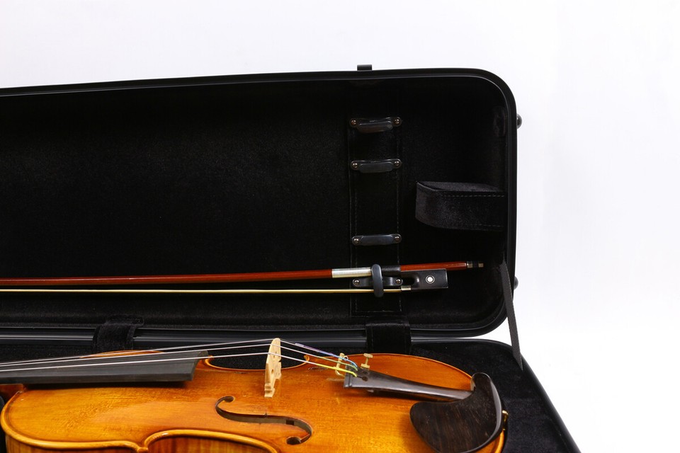 Violin Case 4/4 Carbon Fiber Violin box with Music sheet Bag Oblong Black Case eBay