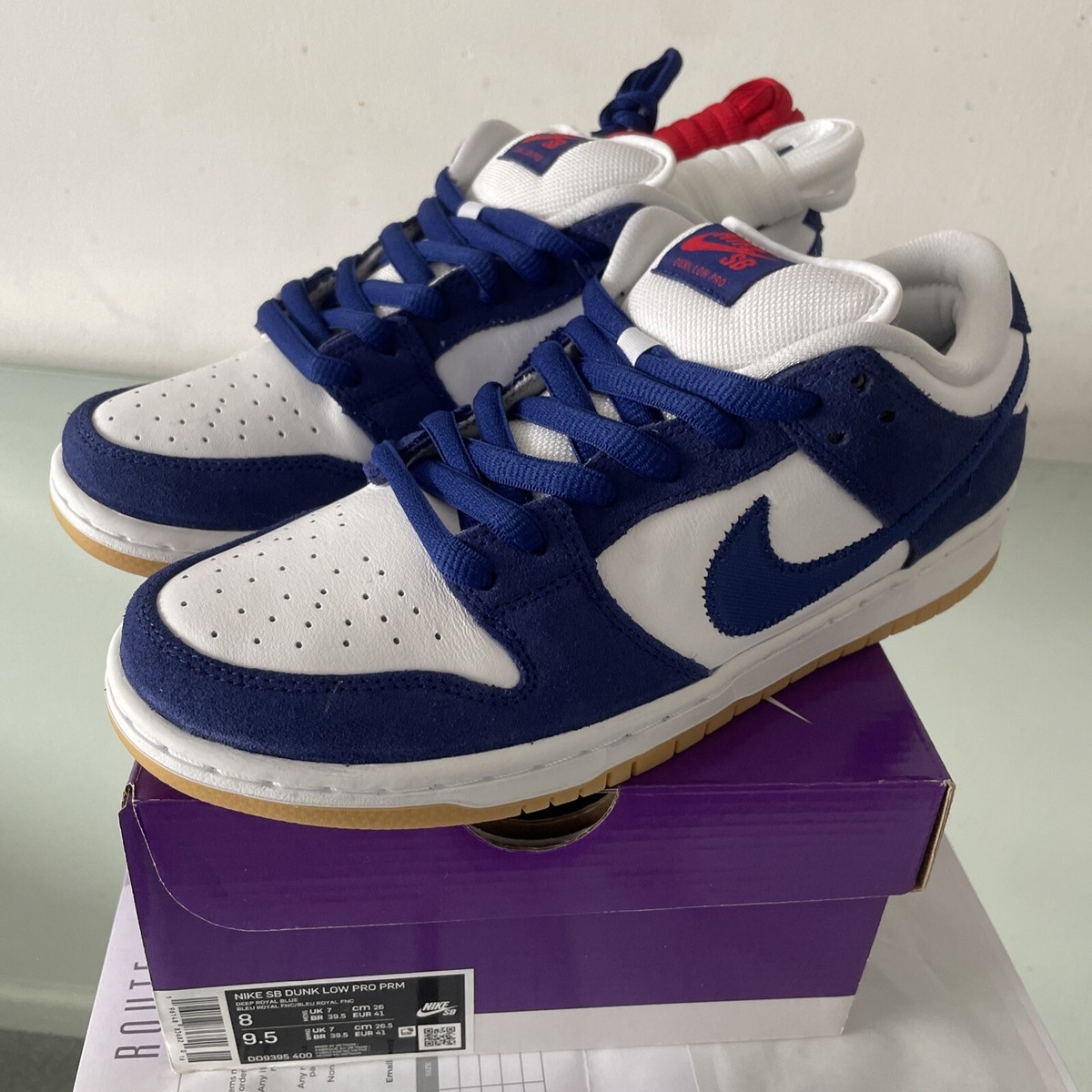 Nike SB Dunk Low LA Dodger Pro Prm Deep Royal Blue Size UK