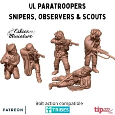 Eskice Miniatures WW2 UK British Airborne Paratroopers Snipers & Observers WWII