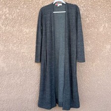 FP Free People Long Duster Cardigan Sweater Women XS Grey Long Sleeve Open Front