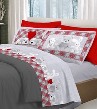 Completo Letto Peluche 100% Cotone