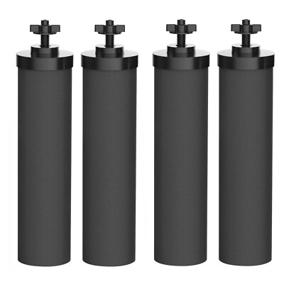 Schwarze Kohlefilterelemente (x4) (BB9-2) für Berkey Gravity Wassersysteme