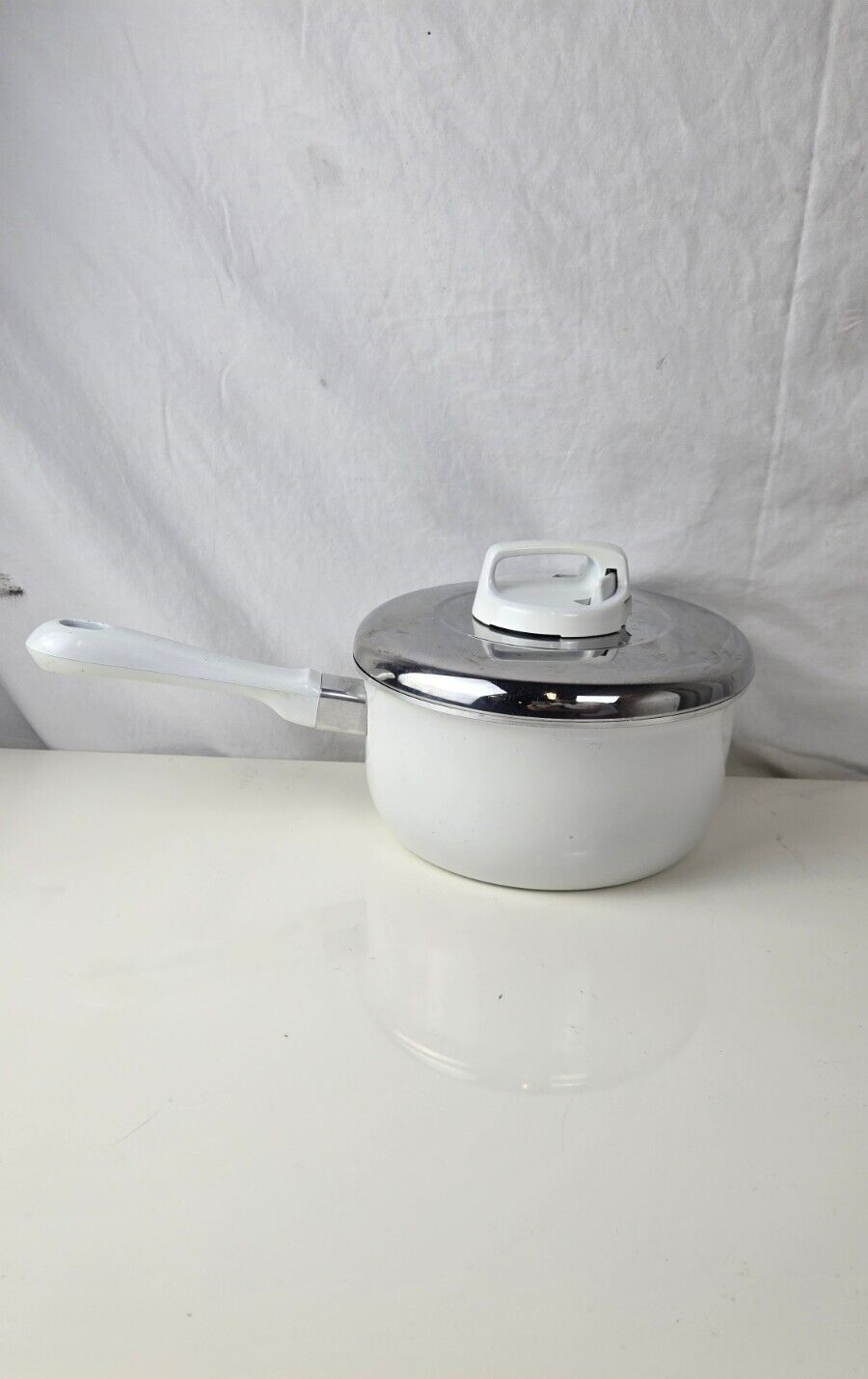 Tefal non-stick Saucepan Lid Retro White Ceramic Coated Thermospot Ultra Base-image