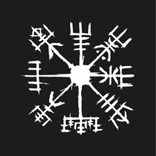 Distressed Viking compass Symbol vinyl decal Viking Nordic Sticker