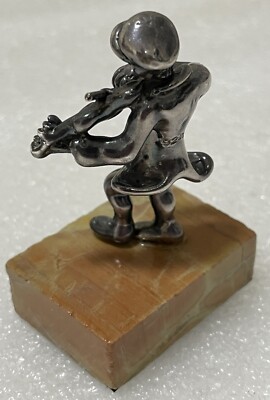 BEN ZION ISRAEL 925 STERLING SILVER JEWISH FIDDLER PLAYS VIOLIN
