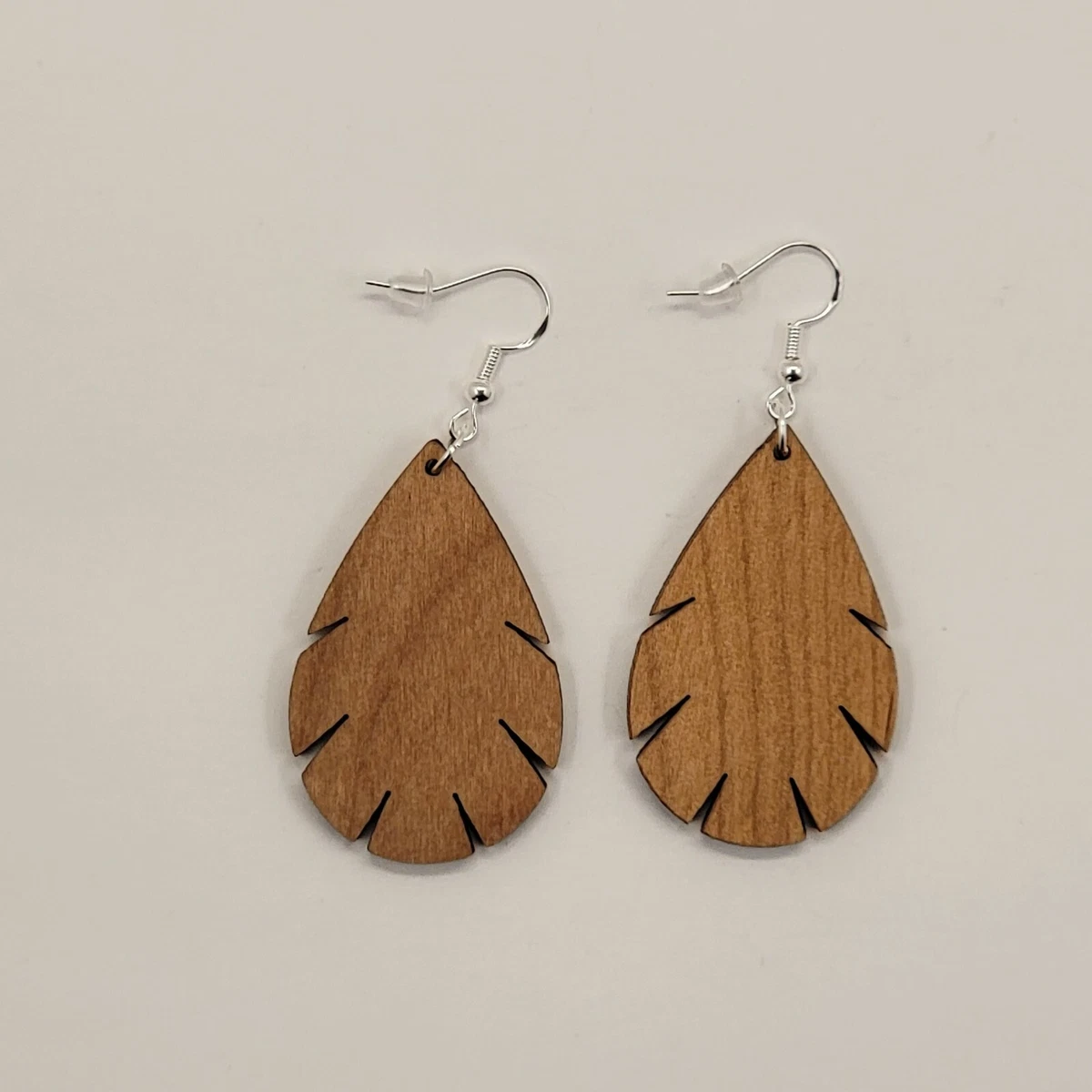 Natural wood earrings deals