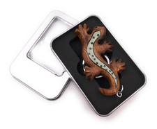 Keychain Wood Lizard Gecko Reptiles Polka Dotted Taxon IN Gift Box