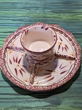 Temp-tations by Tara Old World Red Chip and Dip Snack Tray with Bowl 