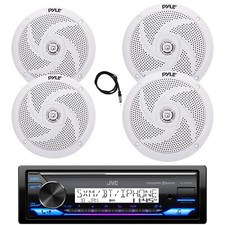JVC Marine USB Bluetooth Receiver, 4x 8" 320W  6.5" 240W White Speaker, Antenna
