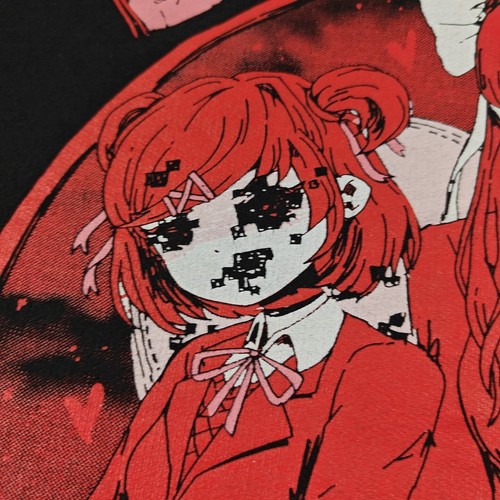 OMOCAT × DDLC DOKI DOKI Literature Club Cotton Black Sweater Size XL - Picture 3 of 11
